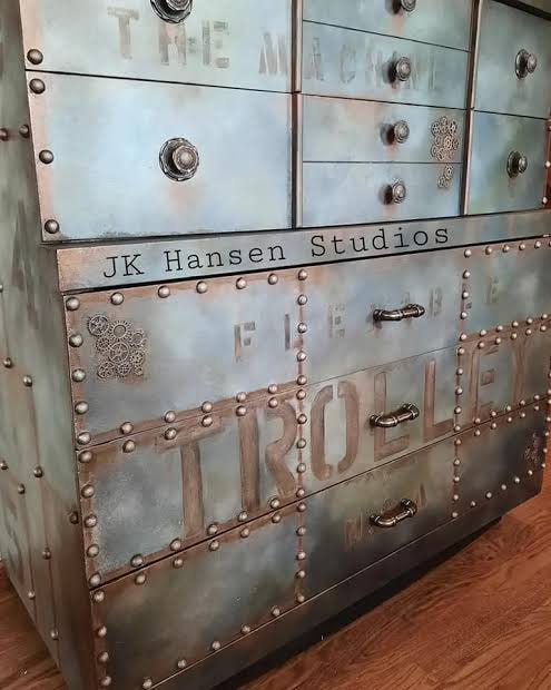 Riveted industrial steel cabinet